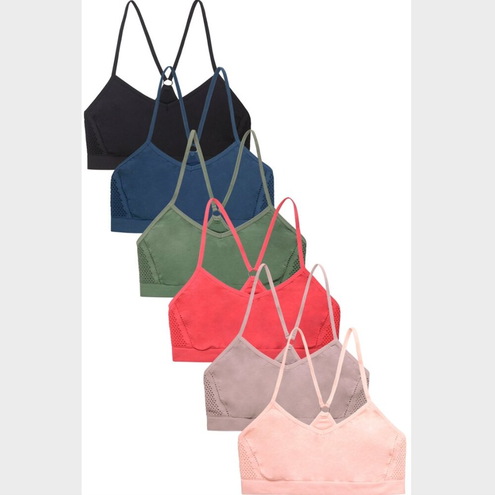$15 SALE PACK OF 6 Women's Sofra Seamless Sports Bras (BR0261S)
